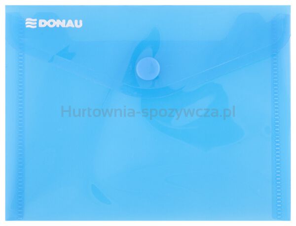 Teczka kopertowa DONAU zatrzask, PP, A6, 180mikr., niebieska