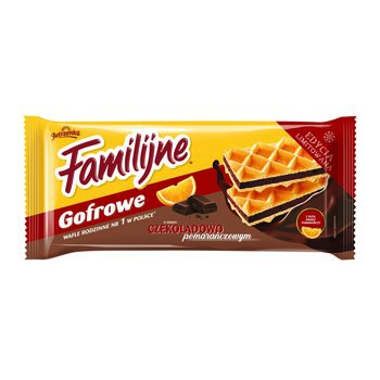 Wafle familijne o smaku czekoladowo-pomarańczowym 140g