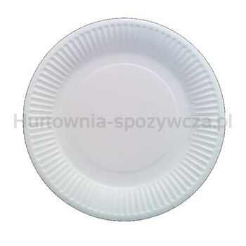 Jednorazowe talerze papierowe białe 23 cm Horeca Polska (100 sztuk)