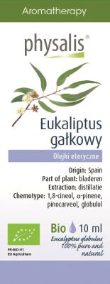 Olejek Eteryczny Eukaliptus Gałkowy Bio 10 Ml - Physalis [BIO]