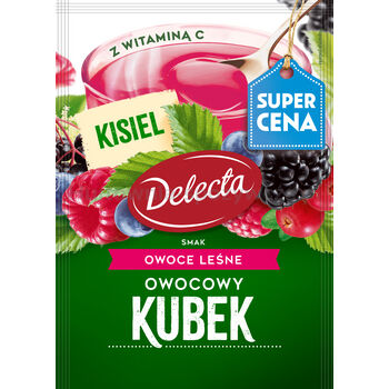 Delecta Owocowy Kubek Kisiel Gładki owoce leśne 30g 