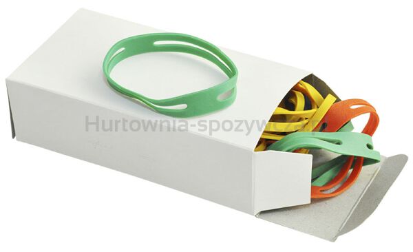 Q-Connect Gumki krzyżowe  0,1kg, średnica 50mm, mix kolorów 