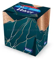 Chusteczki kosmetyczne celulozowe VELVET Cube Style, 3-warstwowe, 56 listków, biały - 3