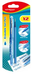 Keyroad Długopis, 0,7mm, wymazywalny, dodatkowy wkład, blister, niebieski 
