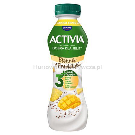 Jogurt Activia o smaku ananas-mango z nasionami i zbożami oraz szczepem bakterii ActiRegularis® 270g