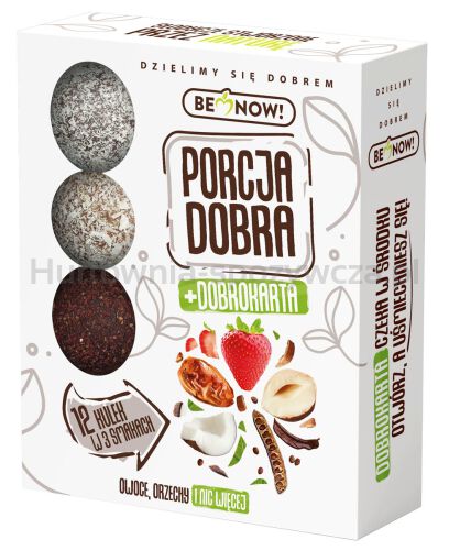 Kulki Owocowo - Orzechowe Bez Dodatku Cukru (12 X 12 G) 144 G - Porcja Dobra [BIO]