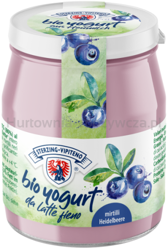 Jogurt Borówkowy Z Mleka Siennego Bezglutenowy Bio 150 G (Słoik) - Sterzing-Vipiteno [BIO]