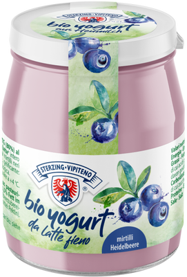 Jogurt Borówkowy Z Mleka Siennego Bezglutenowy Bio 150 G (Słoik) - Sterzing-Vipiteno [BIO]