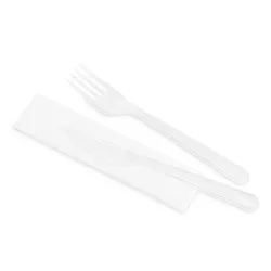 Guillin Zestaw Transparentnych Sztućców: Widelec, Nóż, Serwetka 50 Szt