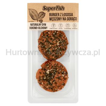 Superfish Burgery z łososia wędzone na gorąco z czosnkiem 170g