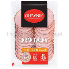 Olewnik Krakowska Kiełbasa Sucha Z Filetem Z Kurczaka Plastry 90 G 