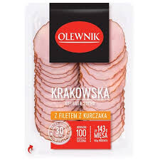 Krakowska Kiełbasa Sucha Z Filetem Z Kurczaka Plastry 90 G Olewnik