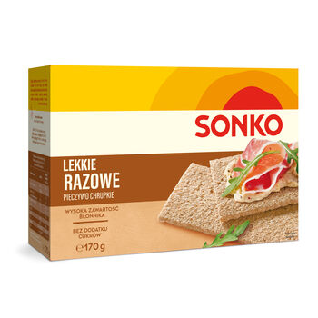 Sonko Lekkie Razowe. Pieczywo Chrupkie 170 G.