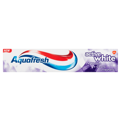 Aquafresh Pasta Do Zębów Active White Wybielająca Przeciw Próchnicy O Potrójnej Formule Działania Z Fluorem 125Ml