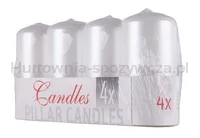 Świeca słupek DONAU HOME Standard Lakier, 50x100mm, 4 szt., biały perła - 2