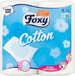 *Foxy Cotton Papier Toaletowy 4 Sztuki