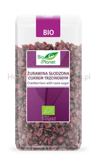 Żurawina Słodzona Cukrem Trzcinowym Bio 400 G - Bio Planet [BIO]