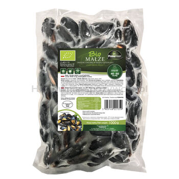 Primefrost Małże - omułek chilijski w muszli gotowany, rozmiar: 40-60 szt./kg, produkt głęboko mrożony, 1000 g