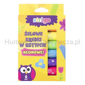Strigo Kredki Żelowe neonowe 6szt. 10g
