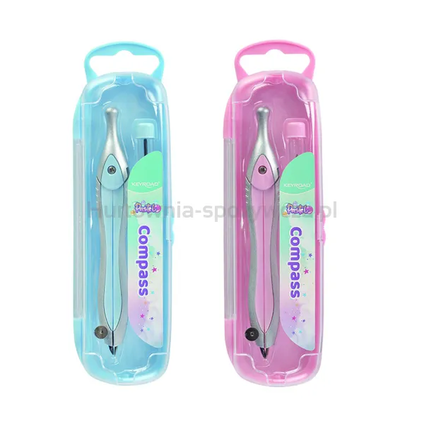 Keyroad Cyrkiel plastikowy pastel w etui mix kolorów