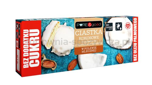 Ciastka Kokosowe Z Karmelem I Orzeszkami Ziemnymi W Polewie Mlecznej Bez Dodatku Cukru 128 G - Pure&Good [BIO]