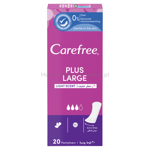 Carefree Wkładki Higieniczne Plus Large Light Scent  20 Szt.
