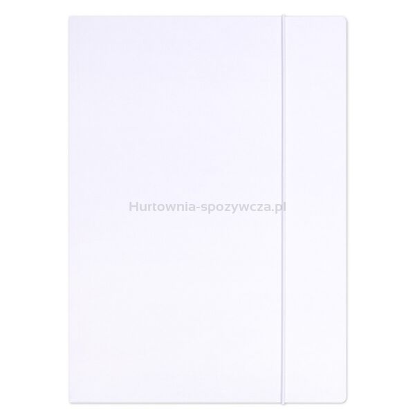 Teczka z gumką OFFICE PRODUCTS Premium, karton, A4, 350gsm, 3-skrz., biała