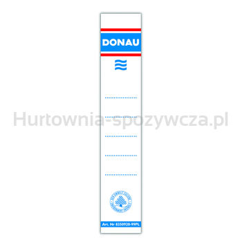 Etykiety wsuwane do segregatora DONAU 48x153mm dwustronne 20szt