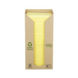 Bloczek samoprzylepny ekologiczny POST-IT® (654-1T), 76x76mm, 16x100 kart., żółty