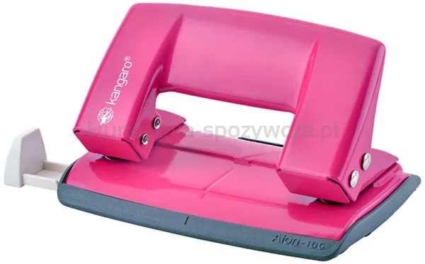 Kangaro DziurkaczAion-10G/S, dziurkuje do 10 kartek, metalowy, w pudełku PP, różowy 