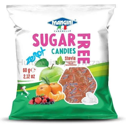 Cukierki O Smaku Truskawkowym Ze Stewią Bez Cukru 60 G