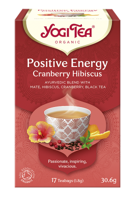 Herbatka Pozytywna Energia Żurawina - Hibiskus (Positive Energy Cranberry Hibiscus) Bio (17 X 1,8 G) 30,6 G - Yogi Tea [BIO]