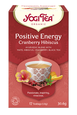 Yogi Tea  Herbatka Pozytywna Energia Żurawina - Hibiskus (Positive Energy Cranberry Hibiscus) Bio (17 X 1,8 G) 30,6 G - Yogi Tea [BIO]