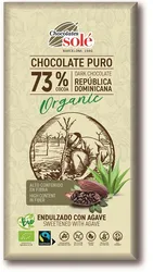 Czekolada Gorzka 73% Kakao Słodzona Syropem Z Agawy Bio 100 G