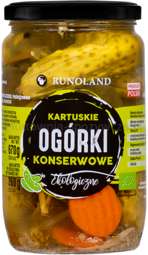 Ogórki Konserwowe Kartuskie Bio 670 G (360 G) - Runoland [BIO]