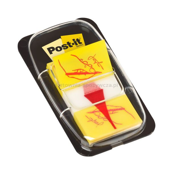 Post-It Zakładki indeksujące z nadrukiem „ręka+ołówek” (680-31), PP, 25,4x43,2mm, 50 kart.  - 2