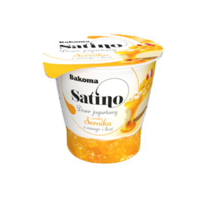 Bakoma Satino Deser jogurtowy o smaku sernika z mango i liczi 145g