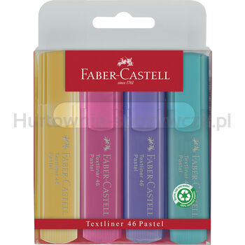 Zakreślacz 1546 pastel 4 kolory w etui plastikowym faber-castell