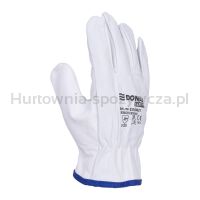 Rękawice robocze DONAU SAFETY, skóra kozia, rozm. 10/XL, białe - 2