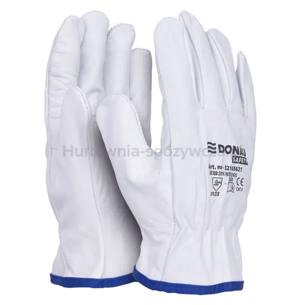 Rękawice Robocze Donau Safety, Skóra Kozia, Rozm. 10/Xl, Białe
