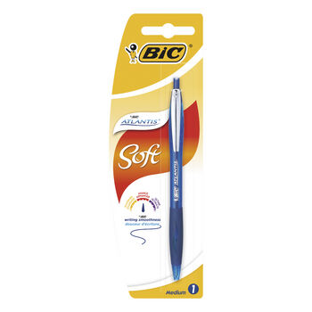 BIC Atlantis Soft długopis automatyczny niebieski blister 1 sztuka