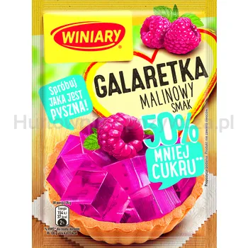 Winiary Galaretka o smaku malinowym 50% mniej cukru 39g
