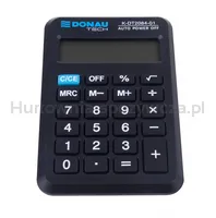Kalkulator kieszonkowy DONAU TECH, 8-cyfr. wyświetlacz, wym. 97x62x11 mm, czarny - 4