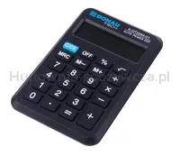 Kalkulator kieszonkowy DONAU TECH, 8-cyfr. wyświetlacz, wym. 97x62x11 mm, czarny - 6
