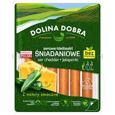 Dolina Dobra Serowe kiełbaski śniadaniowe ser cheddar + jalapenio 250 g