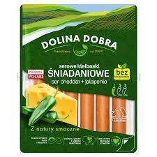 Dolina Dobra Serowe kiełbaski śniadaniowe ser cheddar + jalapenio 250 g