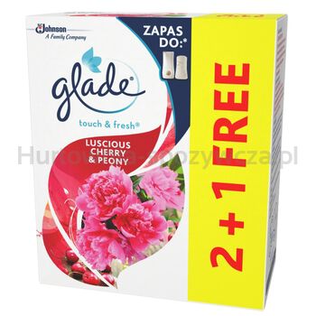 Glade Odświeżacz Powietrza TouchFresh Lucious CherryPeony Zapas 2+1 3X10Ml