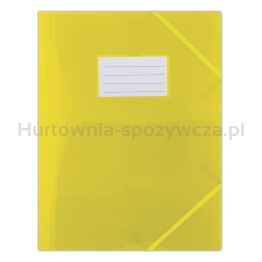 Donau Teczka z gumką PP, A4, 480mikr., 3-skrz., półtransparentna żółta 