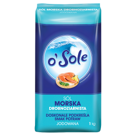 O'Sole Sól Morska Drobnoziarnista Spożywcza Jodowana 1 Kg