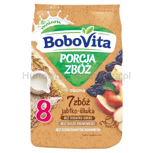 Bobovita Porcja Zbóż Kaszka Mleczna 7 Zbóż Jabłko-Śliwka Po 8. Miesiącu 210 G